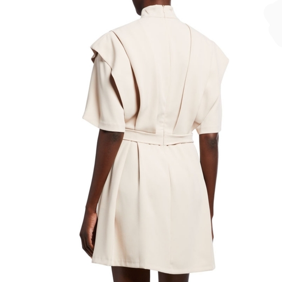 NWT IRO Didje V Neck Choker Cocktail Dress Beige - Picture 2 of 3